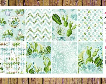 CACTUS SUCCULENTS Full Box Stickers Planner Stickers Full Box Planner Stickers Cactus Stickers Decorative Stickers Vertical Planner F104