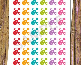42 pegatinas para planificador musical: pegatinas de guitarra, pegatinas para lecciones de música, pegatinas para clases de música, pegatinas funcionales para canto, notas musicales arcoíris (A113)