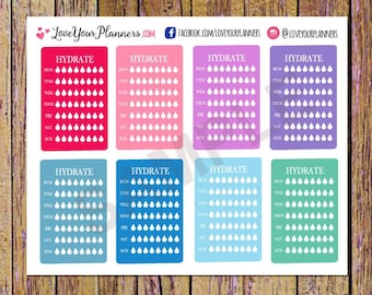 8 wekelijkse hydratatieplannerstickers hydratatiestickers watertrackerstickers waterstickers verticale planner fitnessstickers hydratatiebox A69