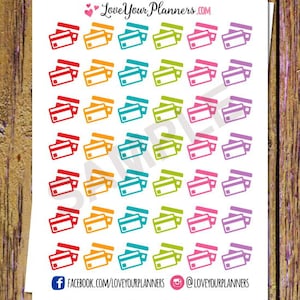 42 creditcardstickers Factuurplannerstickers Functionele stickers regenboogkleuren Betalingsstickers Factuurstickers Budgetplannerstickers A9