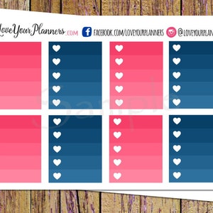 VINTAGE ROSES Navy Hot Pink Ombre Checklist Planner Stickers Ombre Planner Stickers Functional Full Box Stickers Checklist Stickers O170