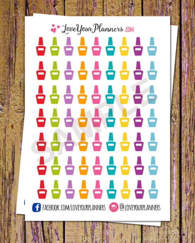 63 Nail Polish Planner Stickers Salon Stickers Functional Etsy