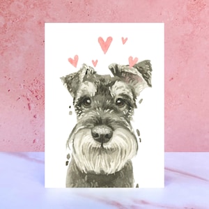 Tarjeta Schnauzer Licks & Kisses para San Valentín, Aniversarios y del Perro