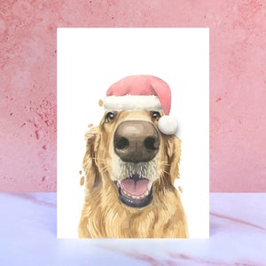 Carte de Noël pompon Golden Retriever image 1
