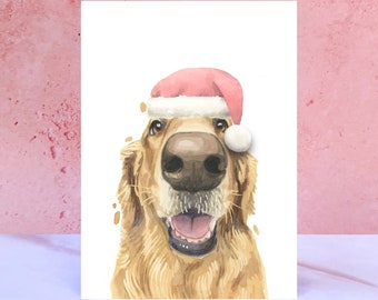 Golden Retriever Dog Christmas Card (4"x6") (Blank Inside) By - View #6