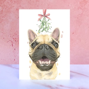 Französische Bulldogge Weihnachtskarte, Weihnachten Frenchie Feiertags-Grußkarten