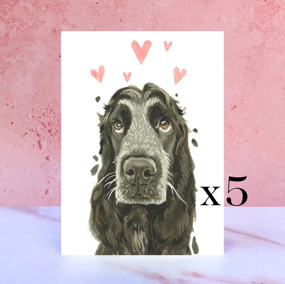 1 Carte De Vœux – Cocker Spaniel Gingembre Chien Anglais