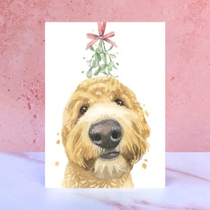 Cartes de Noël Golden Doodle, carte de voeux de Noël pour les fêtes de fin d'année