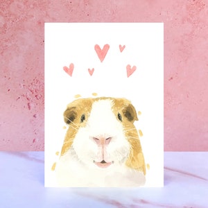 Meerschweinchen Licks & Kisses Karte für Valentines, Jubiläen und vom Haustier