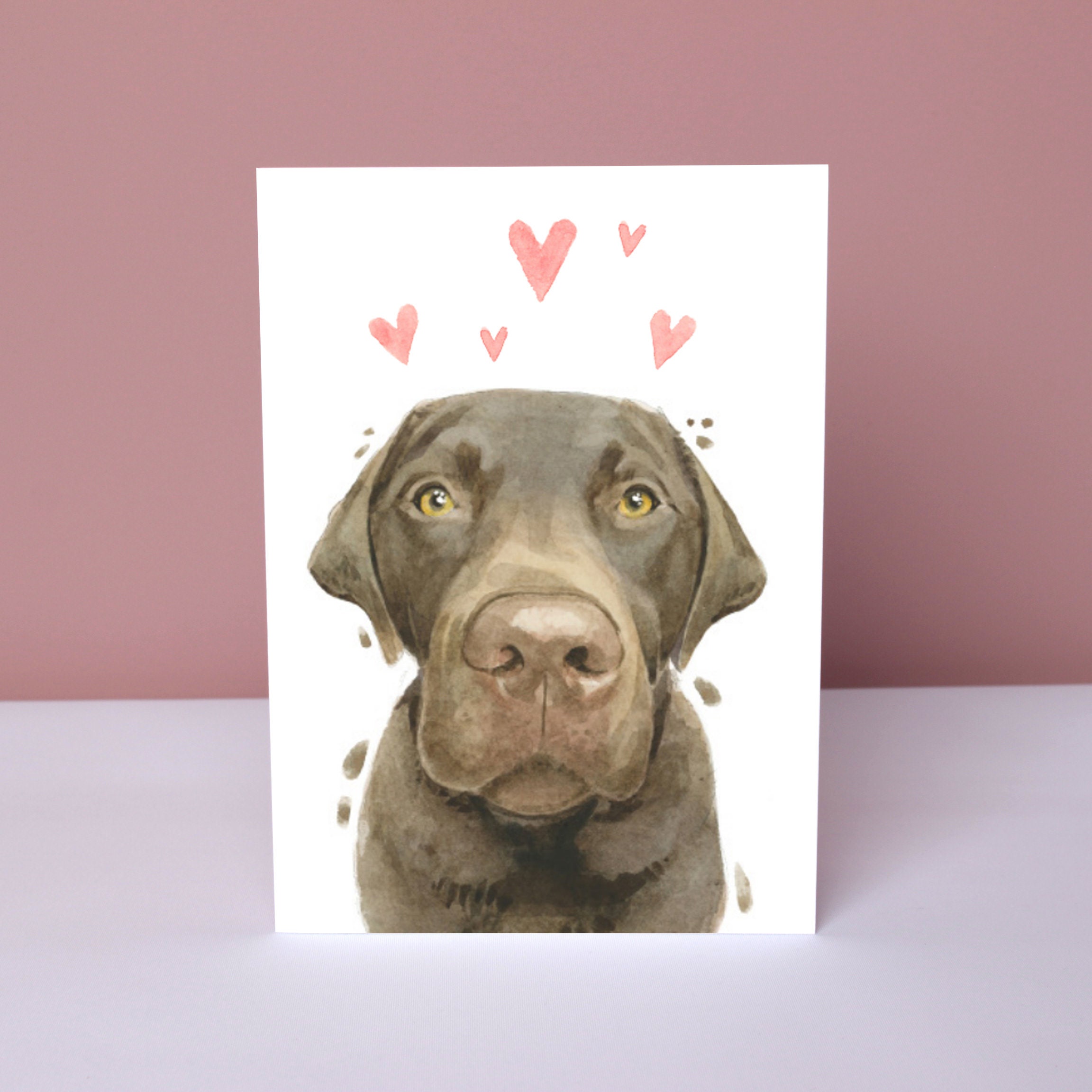 Licks & Kisses Chocolate Labrador Card for Valentines Etsy