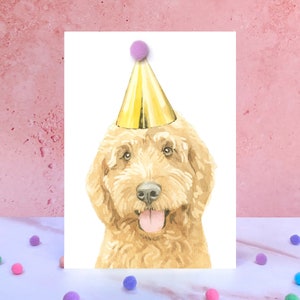 Carte d'anniversaire rubis cockapoo pompon