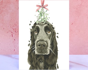 Carte de Noël cocker