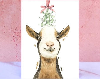 Goat Christmas Card