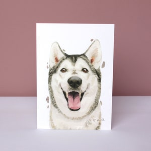 Siberian Husky Karte für alle Gelegenheiten, niedliche Hunde Geburtstags-Grußkarten