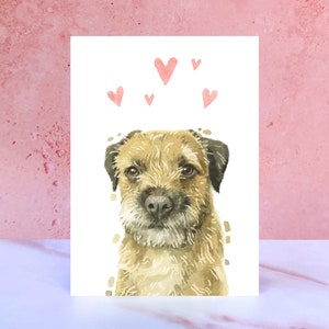 Tarjeta Border Terrier Licks & Kisses para San Valentín, aniversarios y del perro