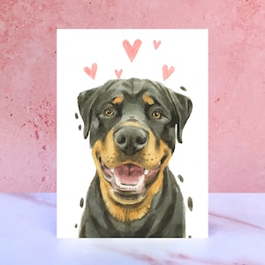 Tarjeta Rottweiler Licks & Kisses para San Valentín, Aniversarios y del Perro
