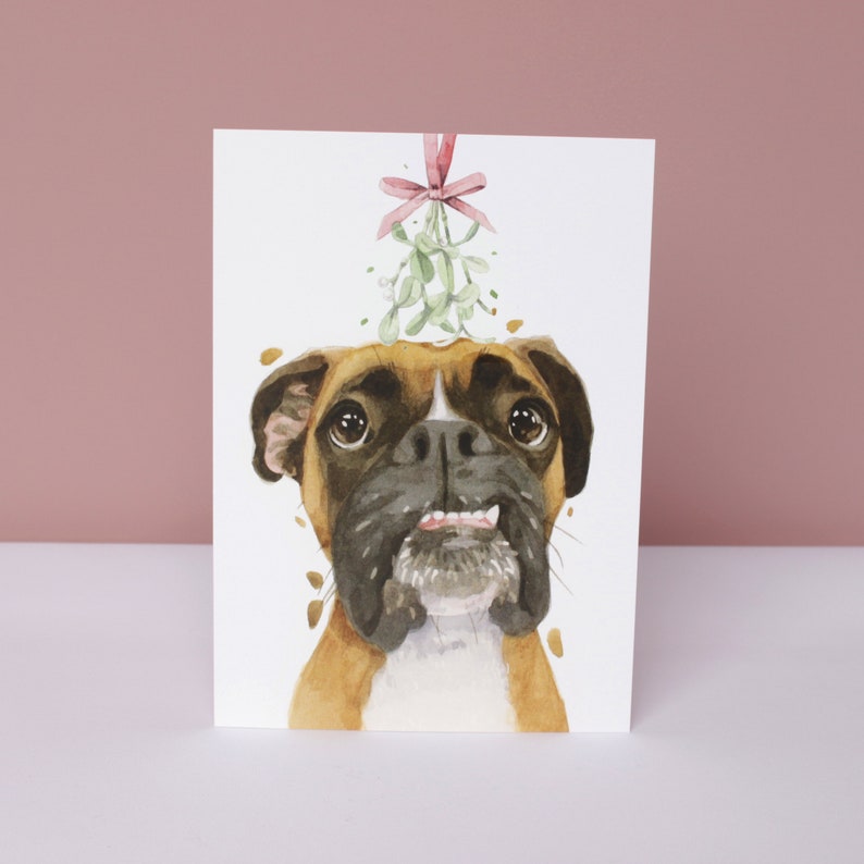 Boxer Dog Christmas Card Xmas Holiday Greeting Cards Etsy