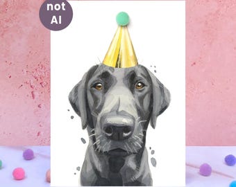 Labrador Pompom Birthday Card