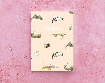 Cat Breeds A6 Orange Lined Notebook, Stocking filler, Love cats, Cat Gifts, White Lined Notebook, Cat Mum Dad Gift, Cat Owner Gifts