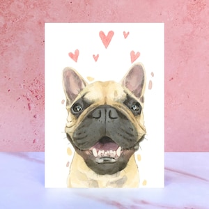 Französische Bulldogge Licks & Kisses Karte für Valentines, Jubiläen und vom Frenchie