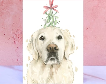 Englische Creme Golden Retriever Weihnachtskarte