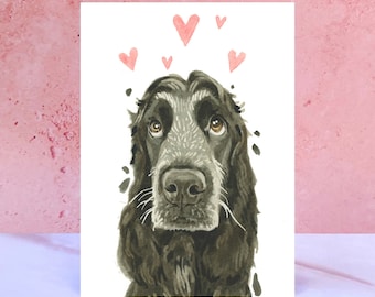 Cocker Spaniel Licks & Kisses Karte für Valentines, Jubiläen und vom Hund