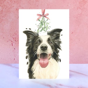Cartolina di Natale del Border Collie
