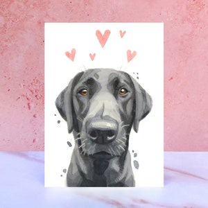 Tarjeta Black Labrador Licks & Kisses para San Valentín, Aniversarios y del Perro