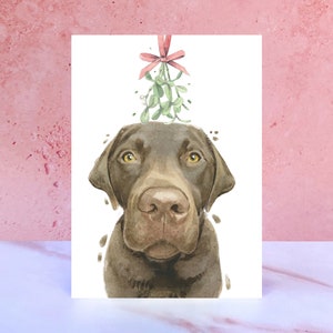 Carte de Noël Labrador chocolat