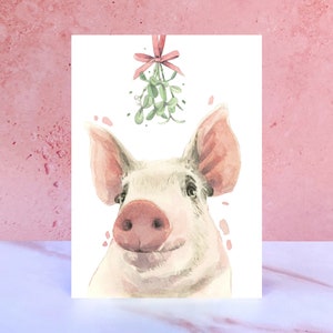 Tarjeta de Navidad del cerdo