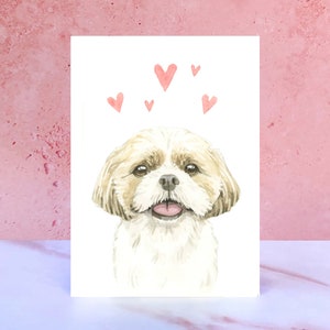 Carte Shih Tzu Licks & Kisses pour la Saint-Valentin, les anniversaires et le chien