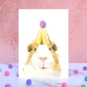 Verjaardagskaart cavia pompon