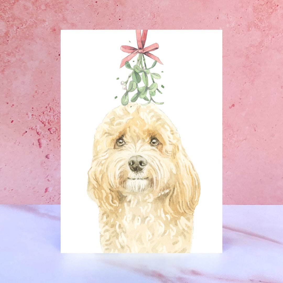 Apricot Cavapoo Christmas Card - Etsy
