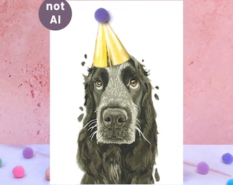 Cocker Spaniel Pompom Birthday Card