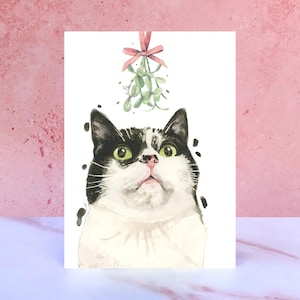 Cartoline di Natale con gatti in bianco e nero