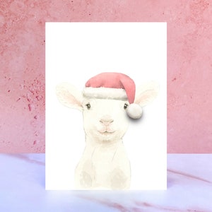 Carte de Noël pompon agneau