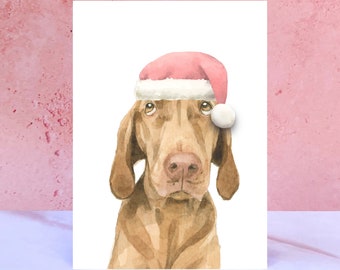 Carte de Noël pompon Vizsla