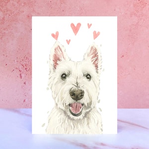 Tarjeta West Highland Terrier Licks & Kisses para San Valentín, aniversarios y del perro