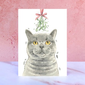 Carte de Noël chat British Shorthair