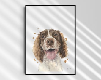 Springer Spaniel A4/Letter Print Gifts for Child's Nursery & Dog Lovers