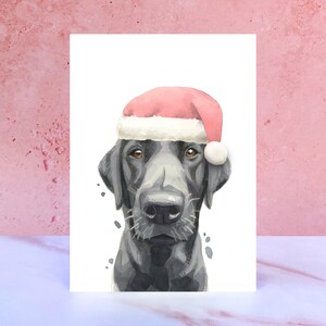 Biglietto di Natale con pompon Labrador nero