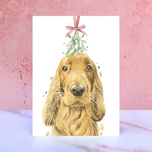 Cartão de Natal do Ginger Cocker Spaniel
