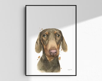 Dachshund A4/Letter Print Gifts for Child's Nursery & Sausage Dog Lovers