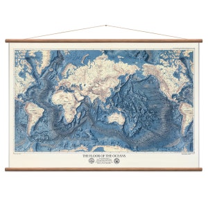 Relief Weltkarte - Topographische Weltkarte - Vintage Wandtafel