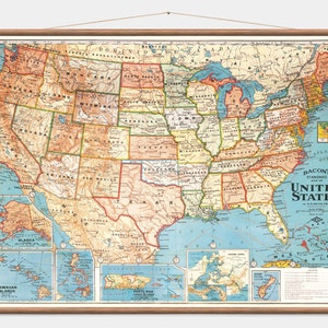 Trek de muurkaart naar beneden - Verenigde Staten - America