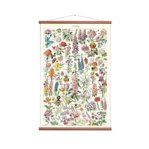 Grafico a parete vintage a scomparsa con fiori