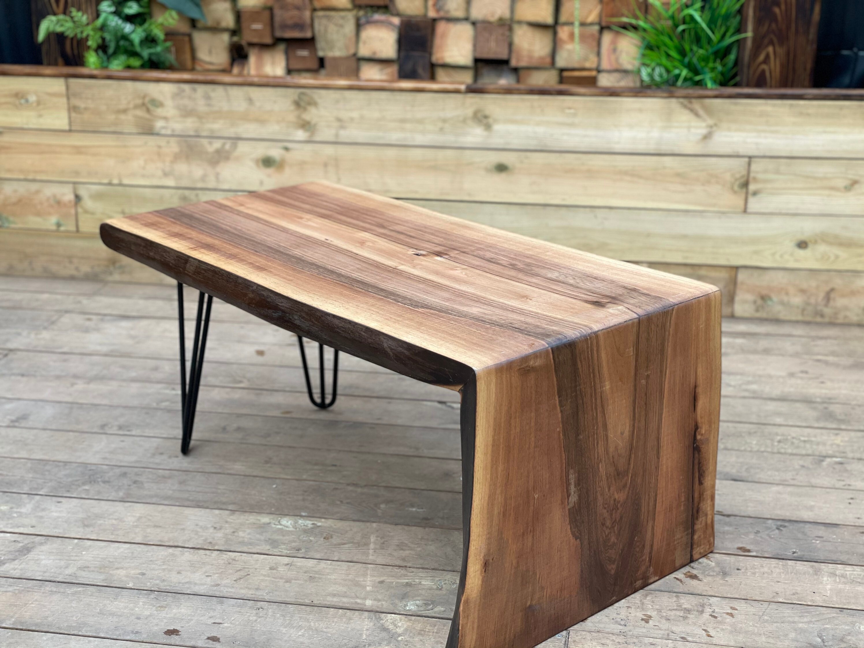 Walnut Waterfall Coffee Table Etsy