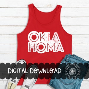 Oklahoma Distressed in White Transparent PNG (File Only)