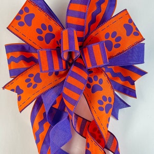 Wreath Bows, Clemson Wreath Bows, Clemson Cheer Bow, Clemson Lantern Bows, Clemson Room Décor, Clemson Spirit Bow, Clemson University