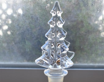 Mikasa Crystal Christmas Tree Bottle Stoppers Boxed Set